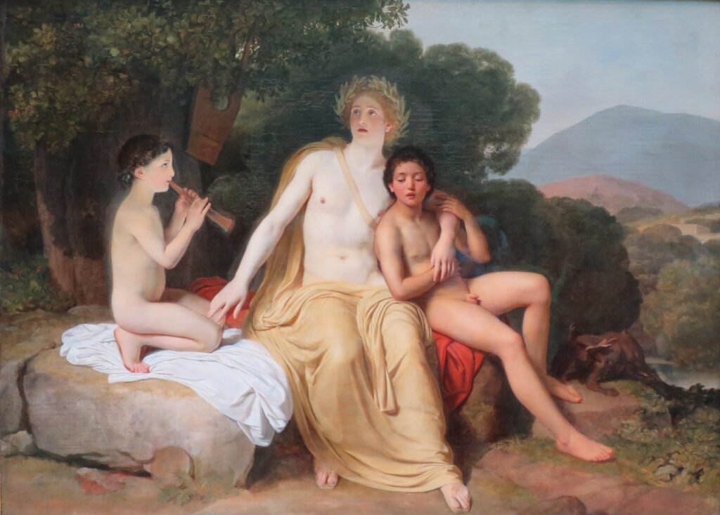 Darstellung von Apollo mit jungen Knaben – ein Beispiel für verrückte Fakten aus der Menschheitsgeschichte