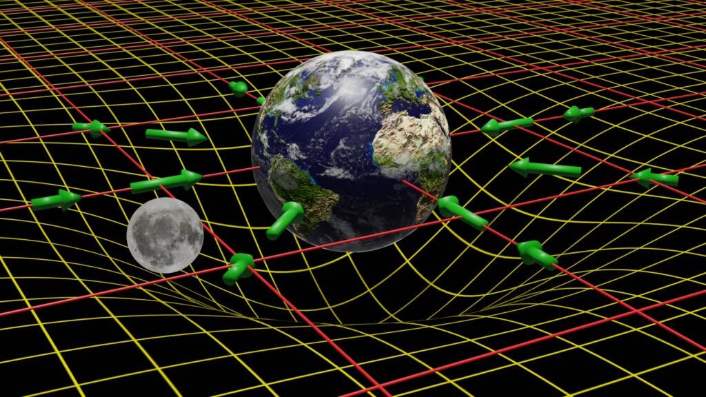 Klassisches Modell der Raumkrümmung – Kontrast zur Idee, dass Gravitation ist eine Informationsillusion